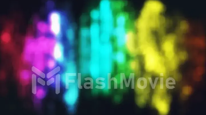 Colorful bokeh of light on black background.