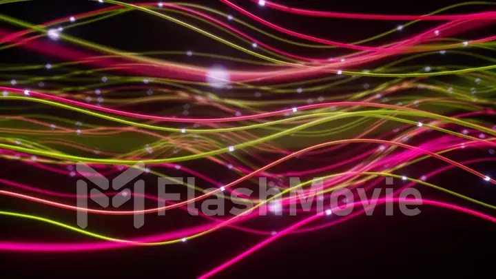 Abstract fiber lines. Abstract glowing fiber optic lines. Bright light beam for fast data transfer for high-speed Internet connections. 3d illustration