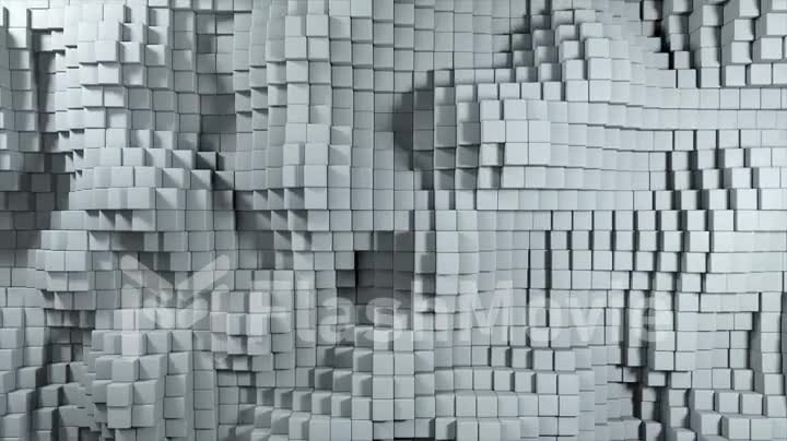 Abstract background of the movement of gray cubes