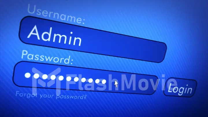 Login and password on computer blue screen