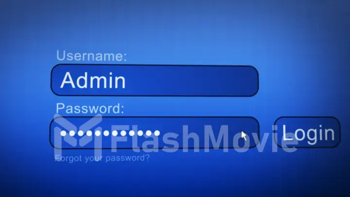 Login Box - Username and Password in Internet Browser on Computer Screen