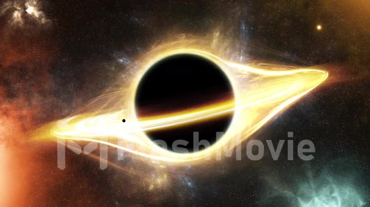 Light around a black hole in space and a planet that tightens into a black hole