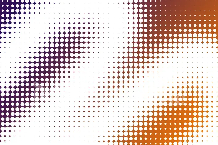 Abstract colorful halftone dots illustration with copy space