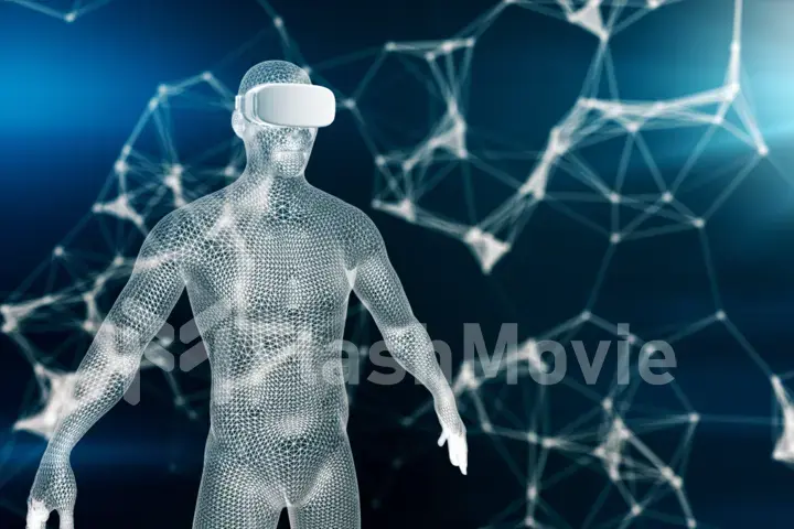 Digital virtual reality on the human hologram,3d illustration