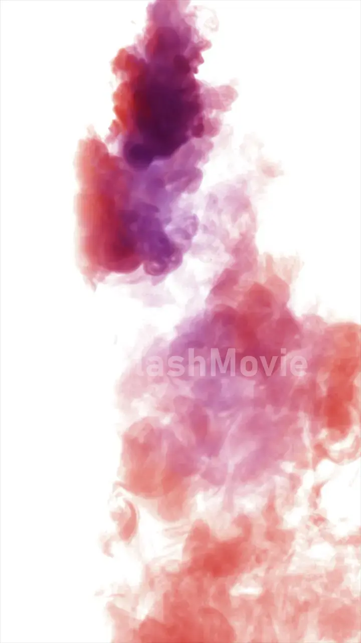 Red dense smoke isolated on white background