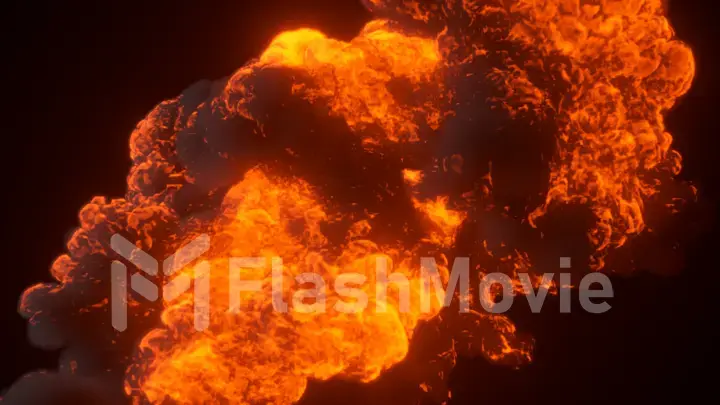 Fiery Explosion in Space. 3d illustration