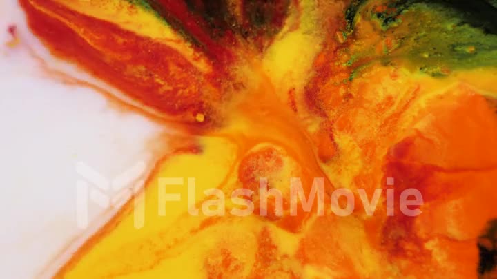 Multi-colored acrylic paint in motion