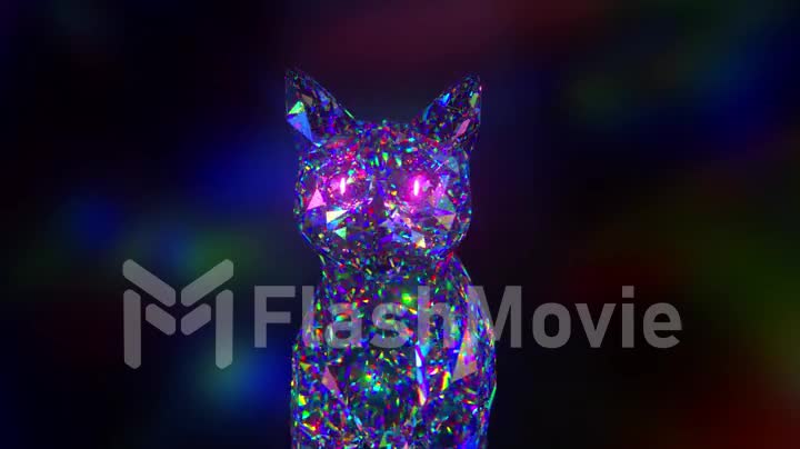Neon background. Purple and blue neon background appears and disappears. Bright vibrant neon background. Technological space. Room. Seamless looping 3d animation