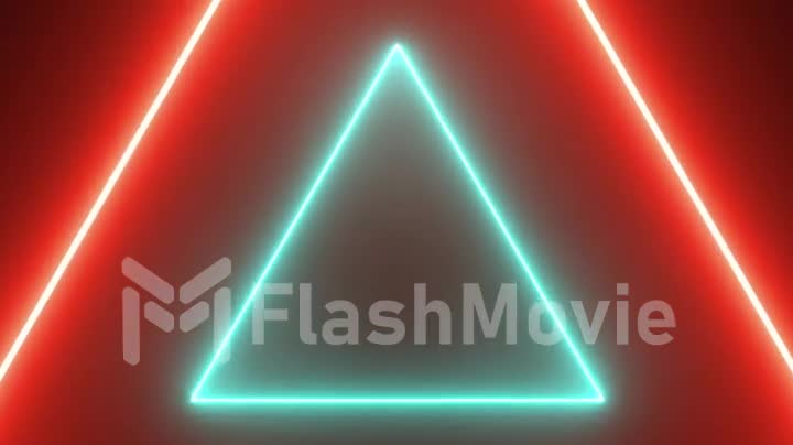 Abstract retro background with neon triangles Seamless loop