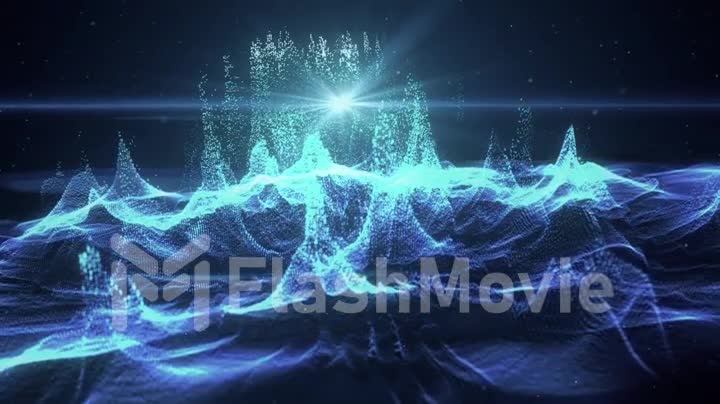Abstract blue technology background 3d animation