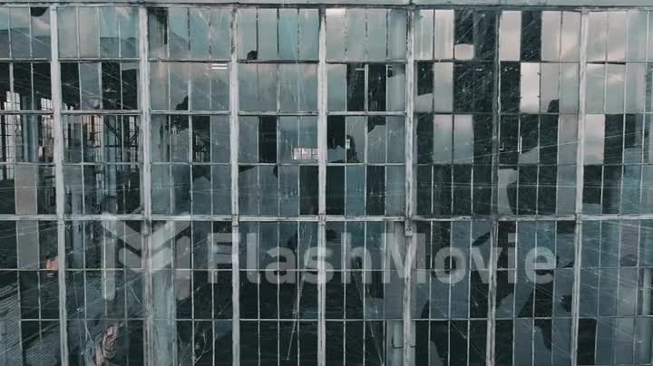 Animation of lines and grids in the space of a destroyed factory