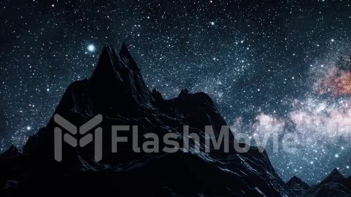 Star Milky Way galaxy moving across the night sky time lapse. Elements of this image furnished by NASA