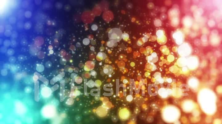 Abstract blurred of blue and silver glittering shine bulbs lights background