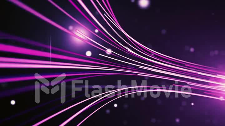 Seamless abstract background with animation moving of lines for fiber optic network