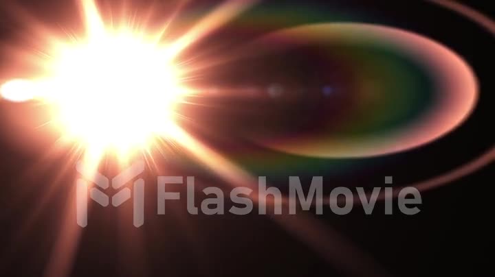 Flash light orange flare theme digital sun