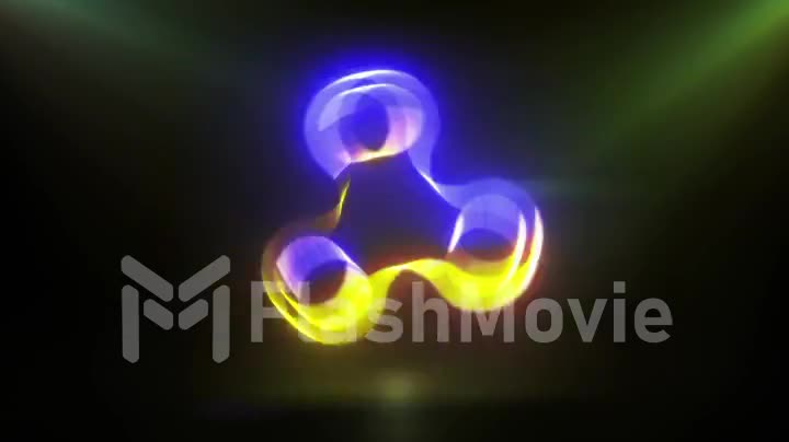 Glowing rotating blue yellow spinner