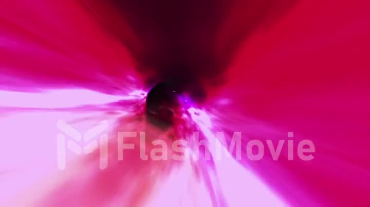 Abstract flight in a black hole in space