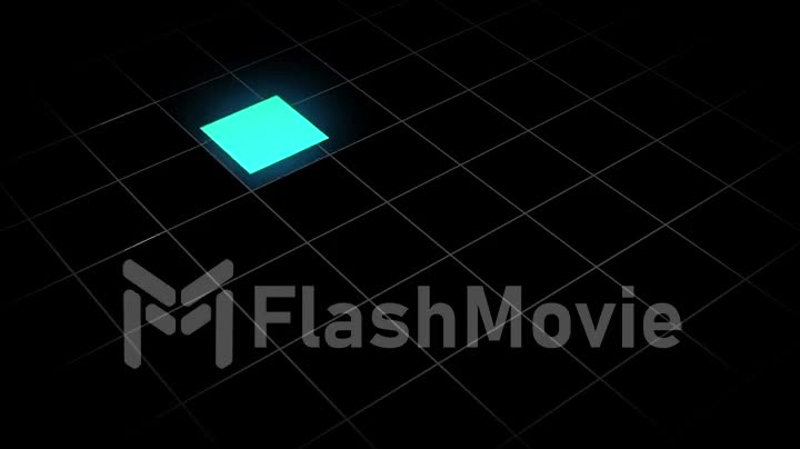 Animation of a glowing square in a grid