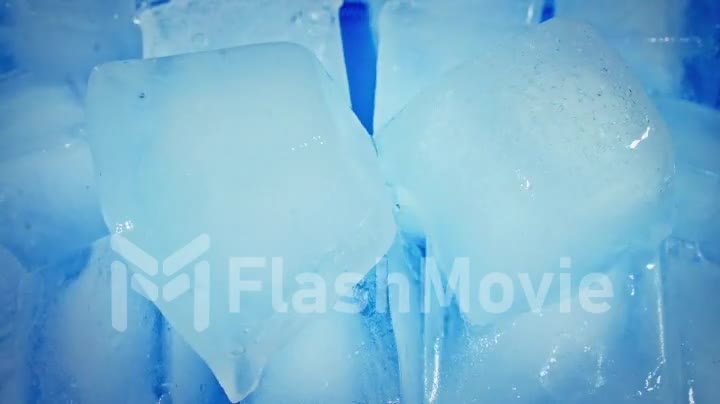 Ice cubes melting in time lapse