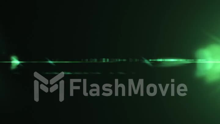 Green lens flare light for cinematic text
