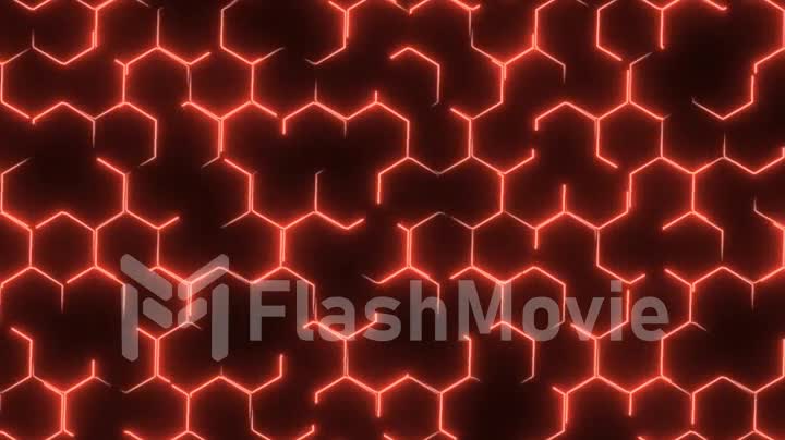 Abstract hexagonal glow background