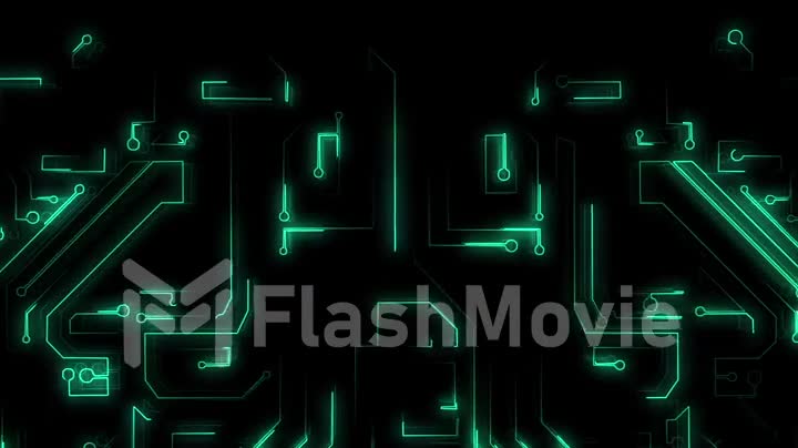 Flying Inside Cyberspace. Beautiful Abstract Concept of the Digital Technologies. Fast Electrons Moving Through Lines. Loopable 3d animation. HD 1080.