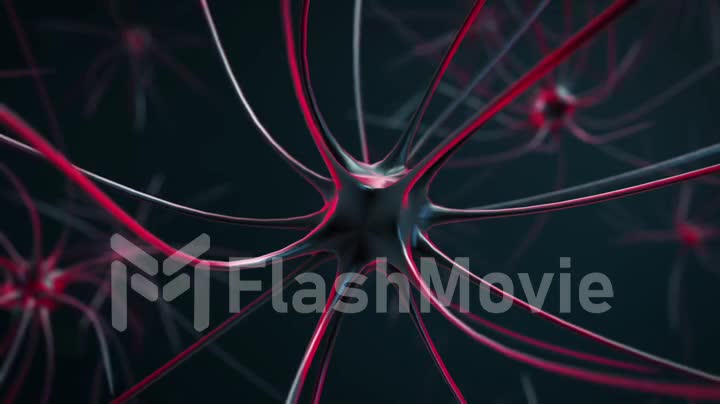 Transmission of a nerve impulse within the human body. 3d animation