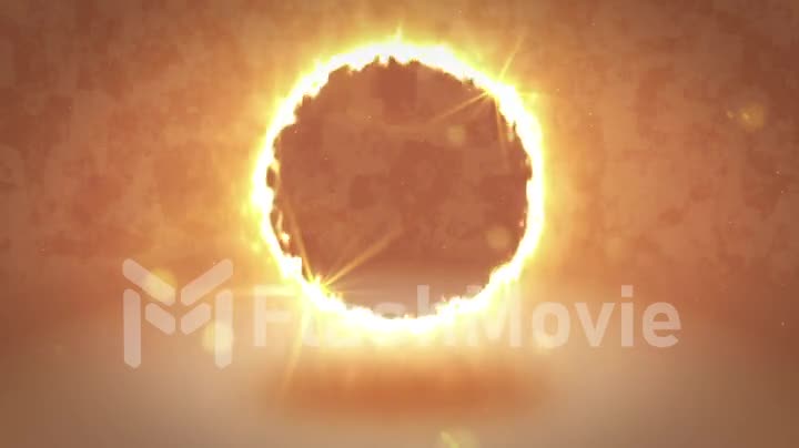 Abstract burning glowing smoke ring. Abstract image for background with copy space