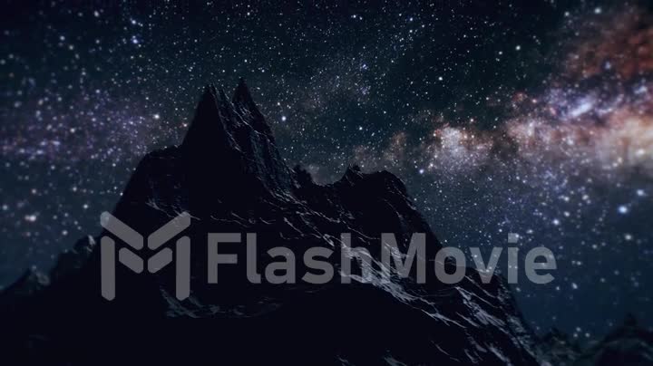 Star Milky Way in the night above the mountains time lapse. Elements of this image furnished by NASA