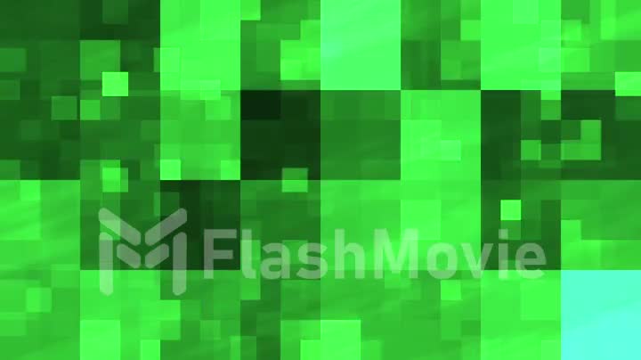 Abstract fractal green flashing cubes
