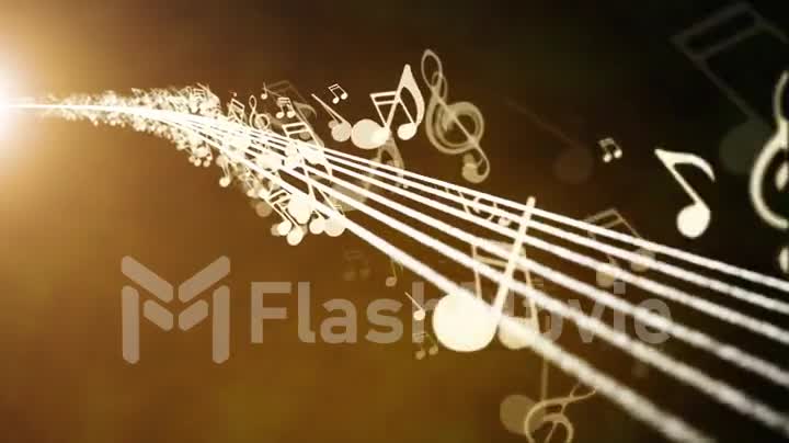 Animated background with musical notes
