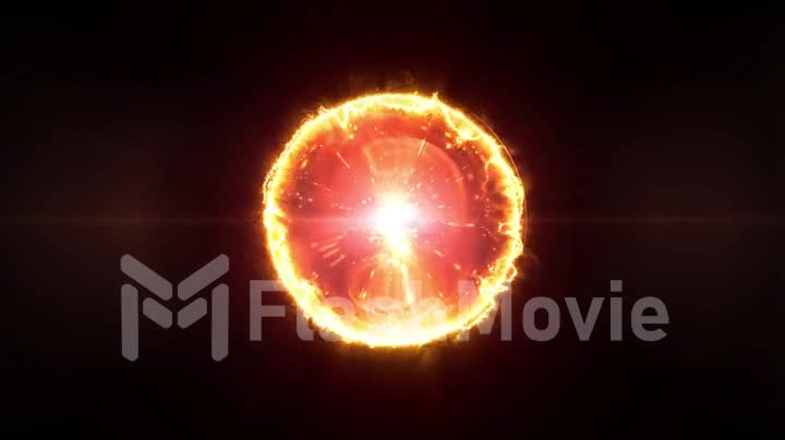 Burning abstract fireball looped