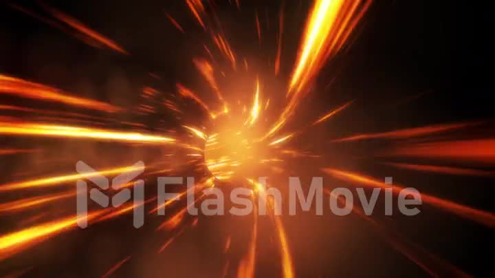Seamless abstract fire wormhole with flash