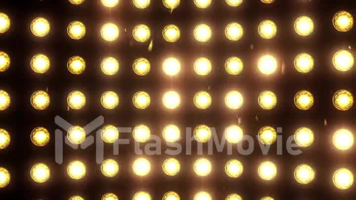 Bright flood lights background with particles and glow.