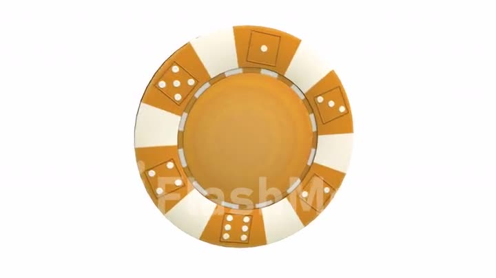 Rotation of poker chips isolated on white background