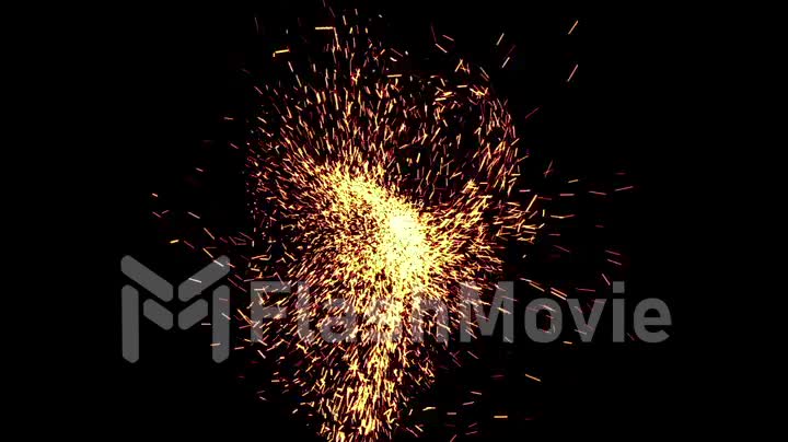 Sparks flying into the camera with depth of field 8 in 1