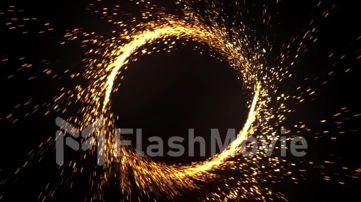 Animation of abstract fire ring of fire flame fireworks burning