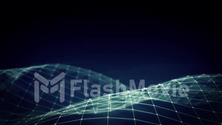 Abstract polygonal space low poly dark blue background with connecting dots and lines