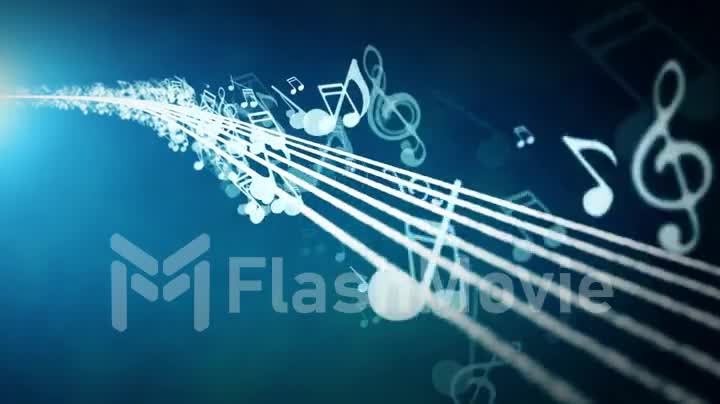 Animated background with musical notes