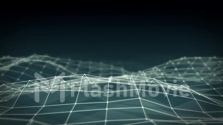 Abstract polygonal space low poly dark blue background with connecting dots and lines