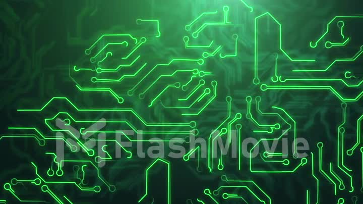 Abstract green electronic circuits