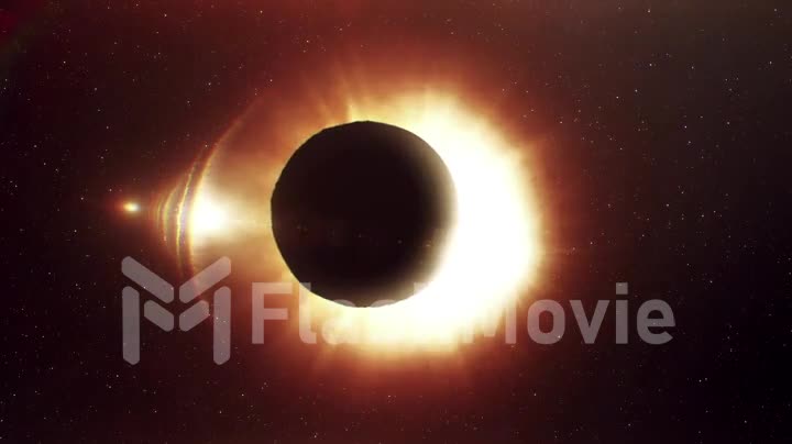 Solar eclipse caused by a Lunar event with ring of fire.