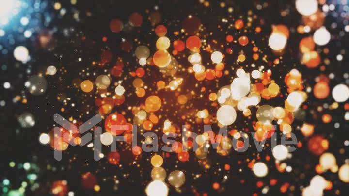 Seamless festive background with blurred bokeh particles