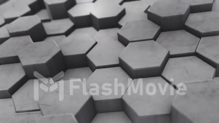 Abstract moving hexagonal background with depth of field