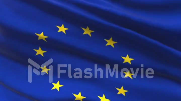 Flag of the European Union Beautiful 3d animation of the European flag seamless loop