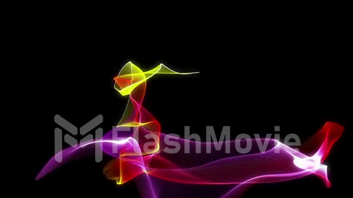 Abstract background with animation of moving wave silk or energy. Backdrop of beautiful soft air waves in slow motion.