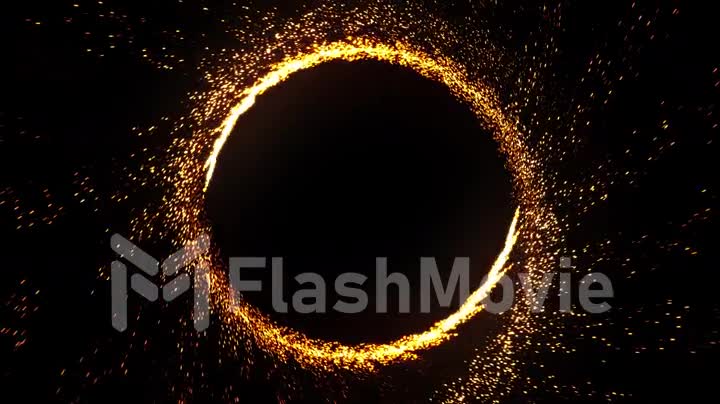 Seamless animation of abstract ring of fire flame fireworks burning.