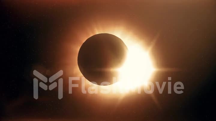 Full solar eclipse the moon closes the sun
