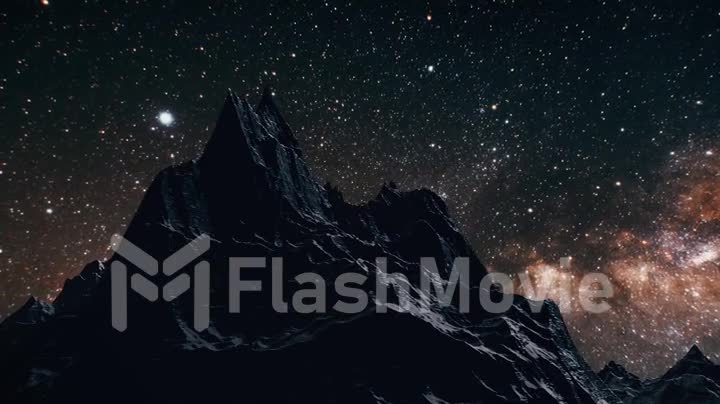 Star Milky Way in the night above the mountains time lapse. Elements of this image furnished by NASA