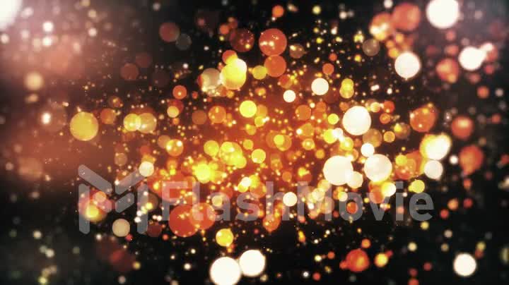 Seamless festive background with blurred bokeh particles